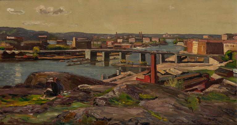 ELLIS WALLIN, oil on canvas, signed and dated 34.