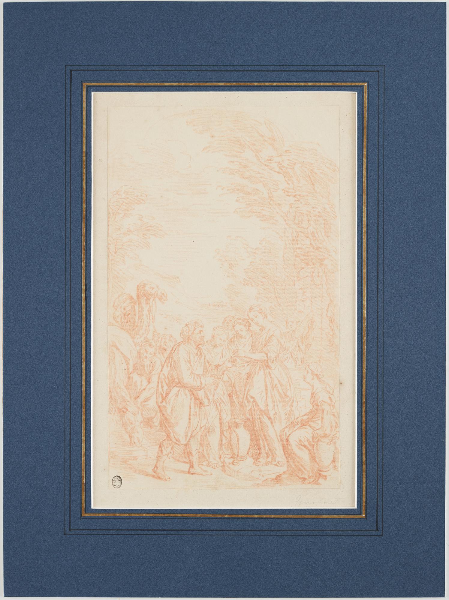 ITALIENSK SKOLA 1700-TAL, osignerad. Rödkrita, bildyta 30 x 18 cm.