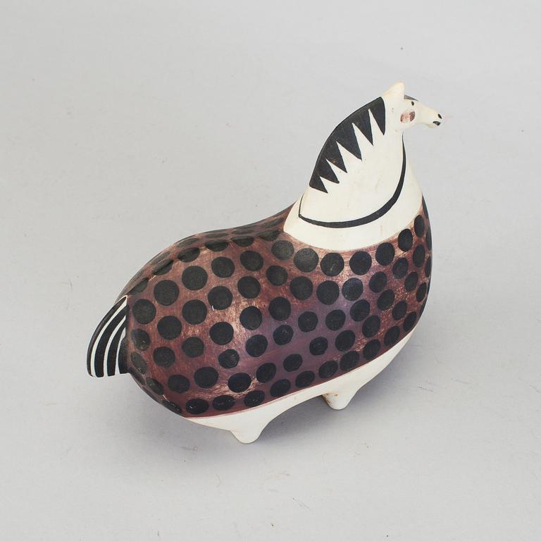 A STIG LINDBERG stone ware 'Springare' figurine for Gustavsberg, signed.