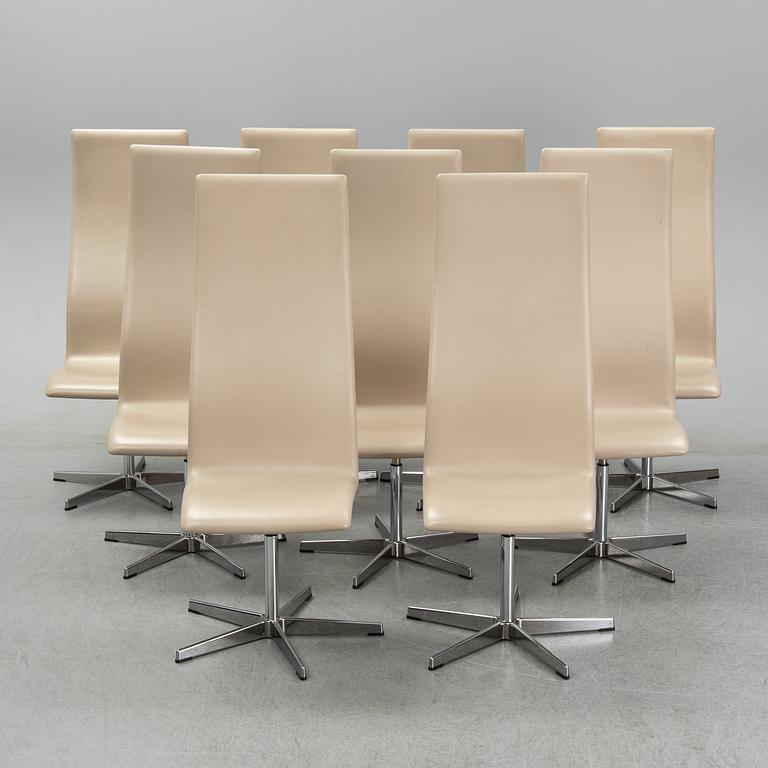 Arne Jacobsen, stolar, 9 st, "Oxford hög" för Fritz Hansen.