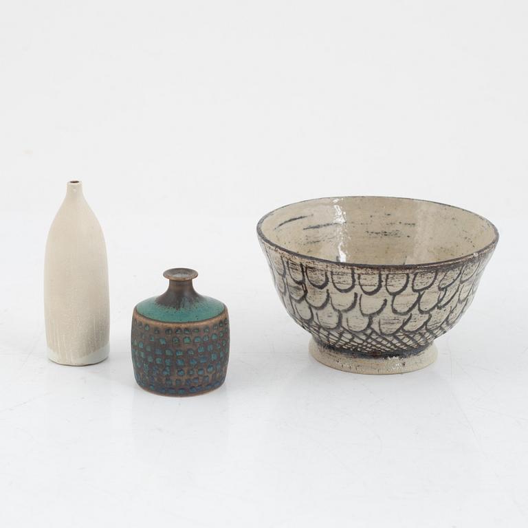 Stoneware, 3 pieces, Gustavsberg studio.