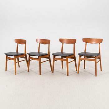 A set of four Mosbols teak chair from Findahls mobelfabrik 1960s.