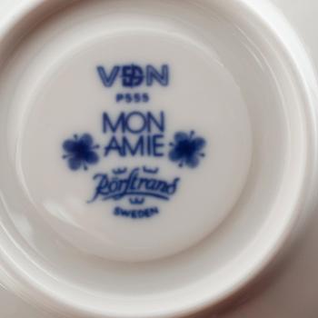KAFFEKOPPAR, 13 st med FAT, 11 st, porslin, "Mon Amie", Marianne Westman, Rörstrand.