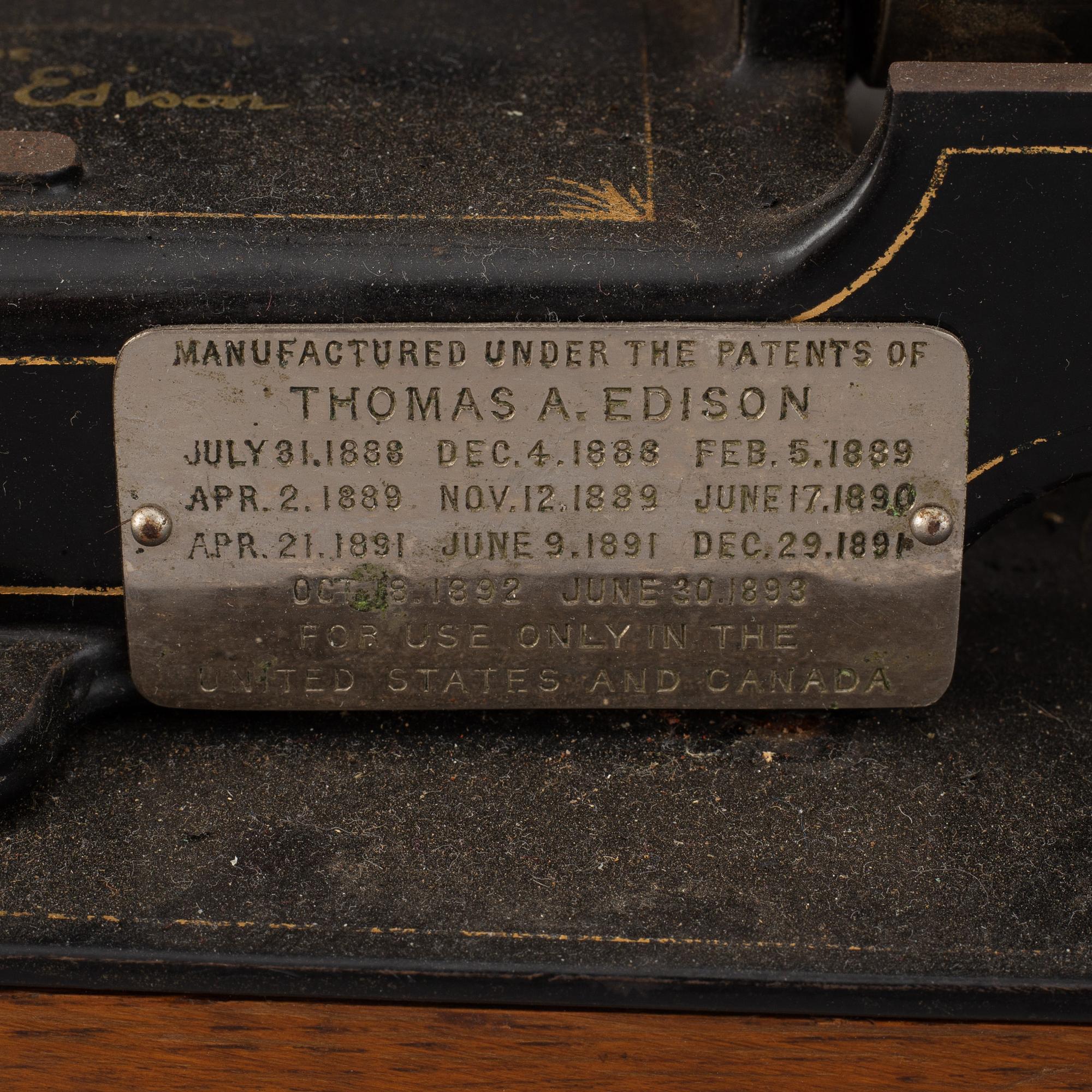 A 'Edison Home phonograph" from Edison, Late 19th century.