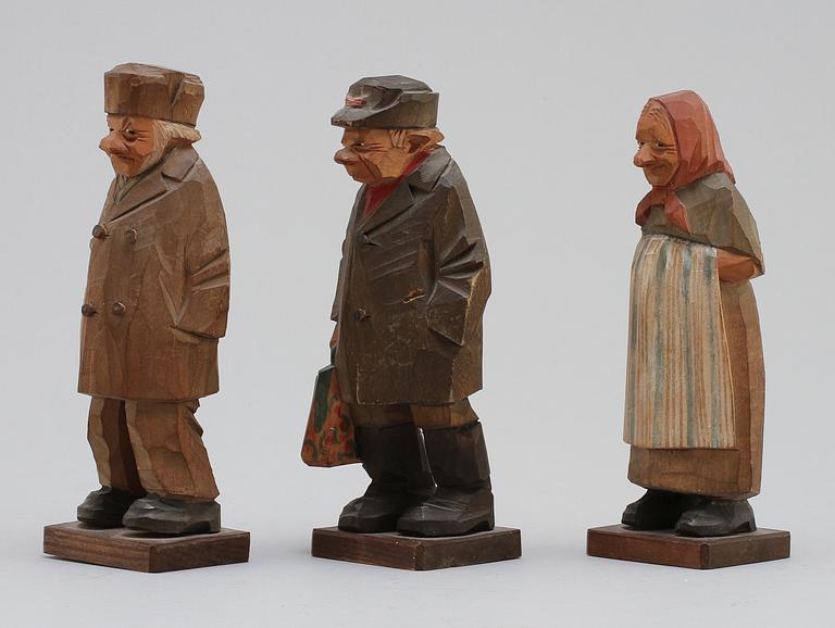 CARL OLOF TRYGG , figurer, 3 st, sign.