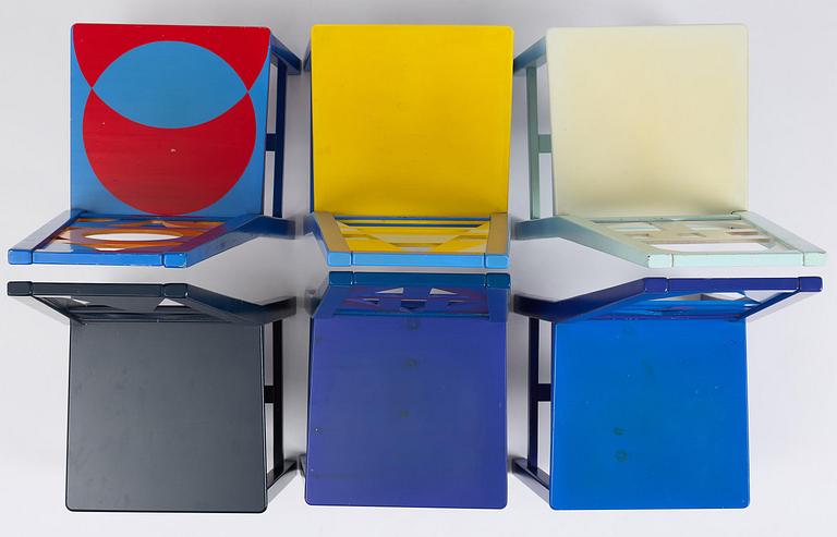 Mårten Andersson, a set of six chairs, "Från gryning till natt" (From Dawn to Night), 1998.