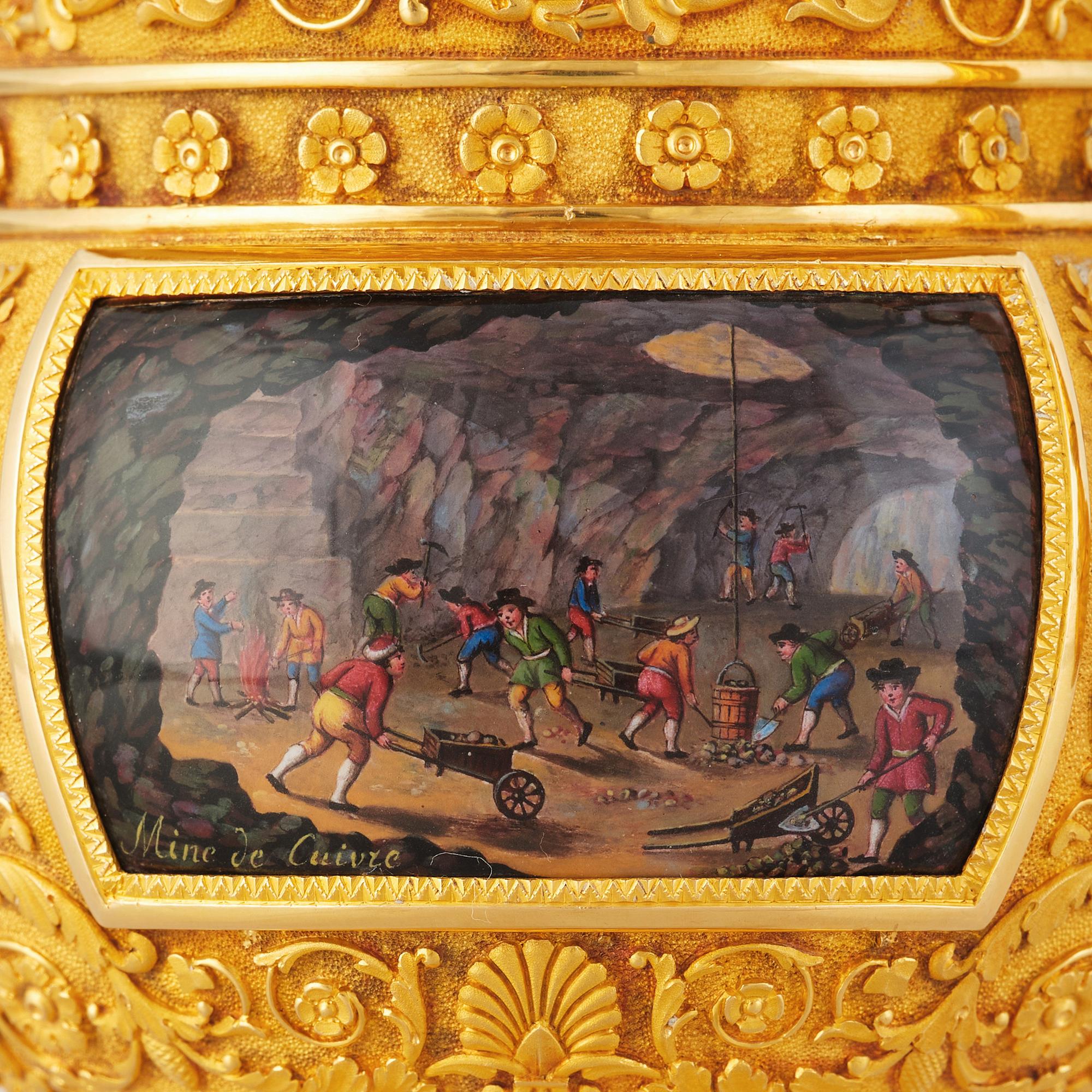 Paradkopp med fat, "The Demidoff cup", guld och emalj, Gabriel-Raoul Morel, Paris, daterad 1824.