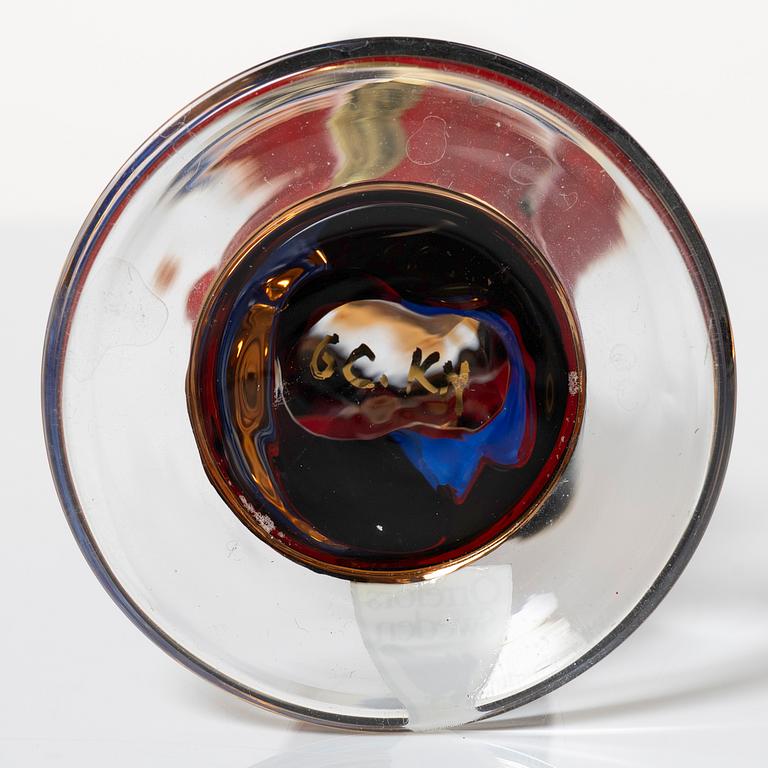 Gunnar Cyrén, snapsglas, 5 st, s.k. "djävulsglas", ur "Nobel" servisen, Orrefors.