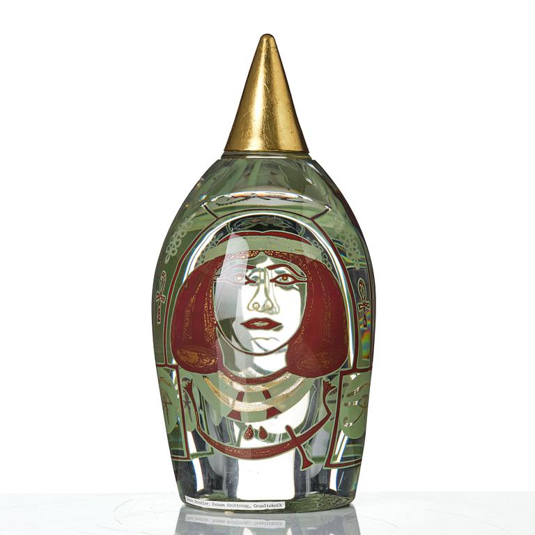 Hanne Dreutler, skulptur, glas, "Queen", numrerad 30b 5/12, Studio Åhus, 1997.
