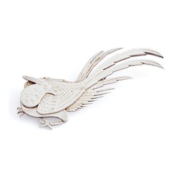 470. Wiwen Nilsson, a sterling silver brooch in the shape of a pheasant, Lund 1974.
