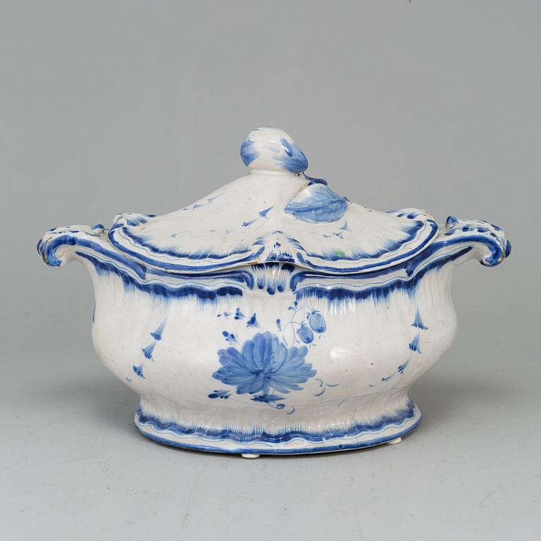 An 18th Century faience tureen with cover,  Stralsund.