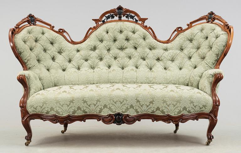 SALONGSGRUPP, 5 delar, nyrokoko, 1800-talets slut.