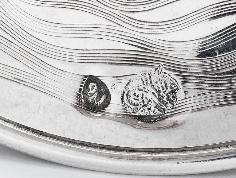 CHOKLADKOPP med LOCK, FAT och SKED. Silver, invändigt förgylld. Osmansk, Turkiet sent 1800-tal.