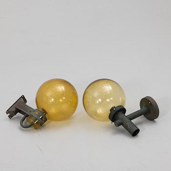 Outdoor lanterns, 2 pieces, one probably by Hans-Agne Jacobsson, latter half of the 20th century.