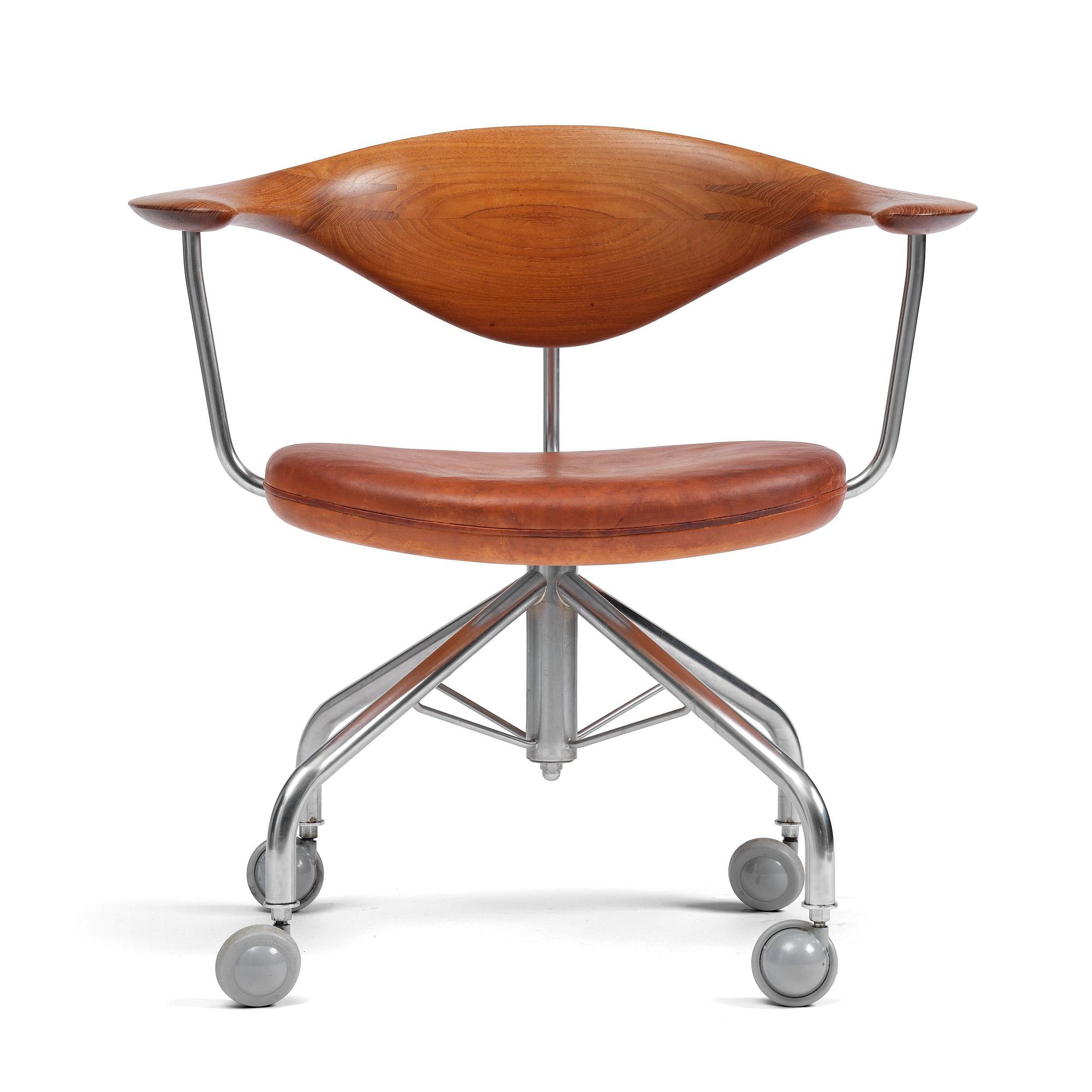 Hans J. Wegner, skrivbordsstol, "Swivel Chair" modell "JH502", Johannes Hansen, Danmark, 1950-60-tal.