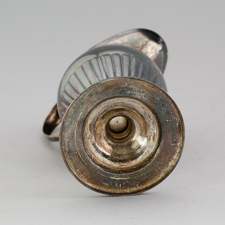 GRÄDDKANNA, silver, Jacob Gustaf Bursell, Jönköping 1827. Vikt ca 208 gram.