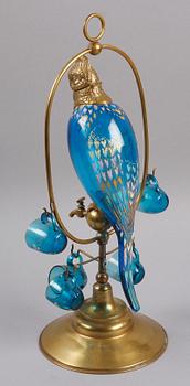 PORTVINSTAPP, mässing och glas, 1800-tal.