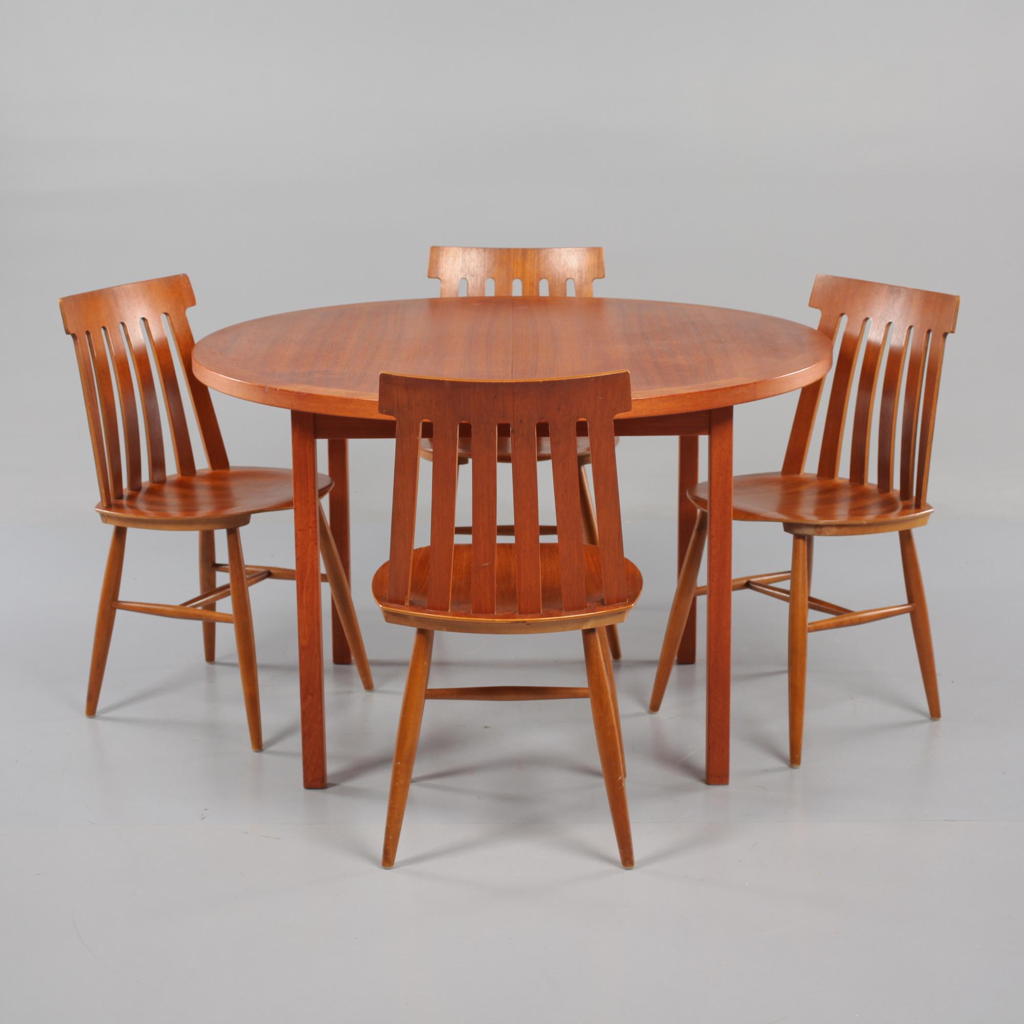 BORD, Bertil Fridhagen, Bodafors samt STOLAR, 4 st, Edsbyverken, 1950/60-tal.