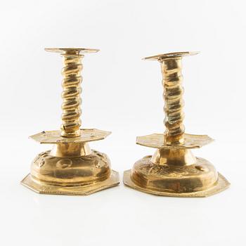 Candelsticks 1 pair Baroque 18th century, Scandinavia.