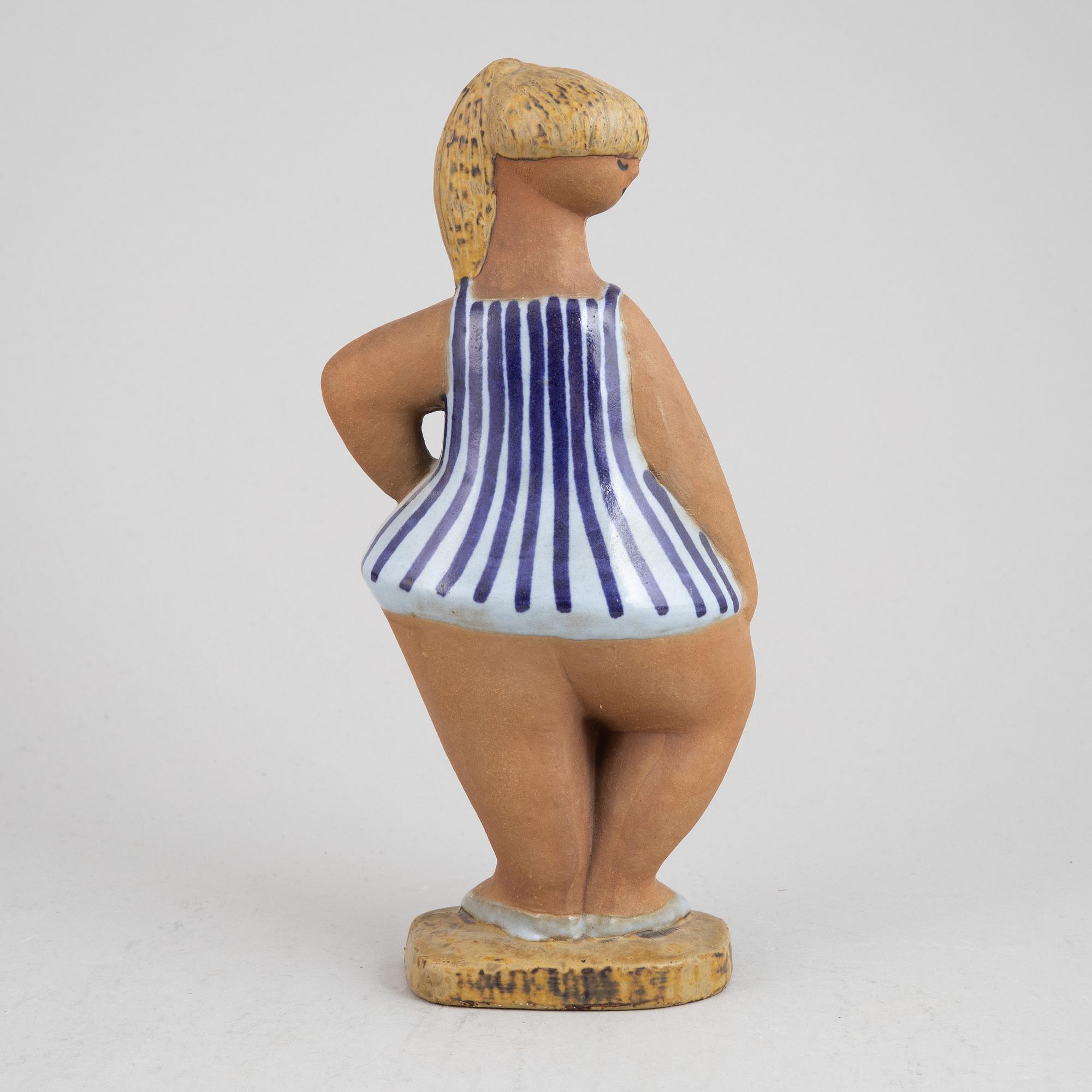 A stoneware figurine. 'Dora', by Lisa Larson, Gustavsberg, signed.