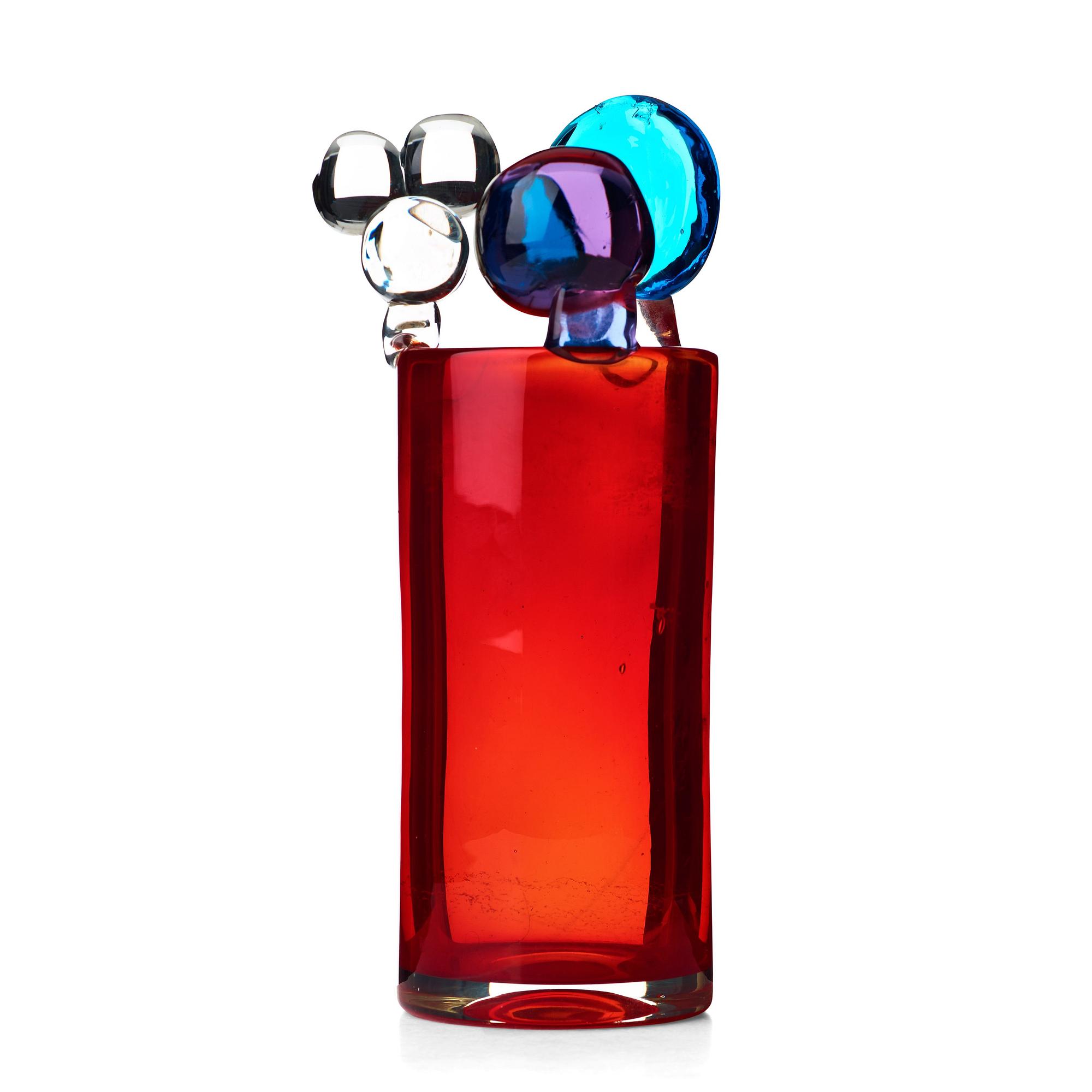 Oiva Toikka, a "Pompom" glass vase, Nuutajärvi Notsjö, Finland late 1960's.