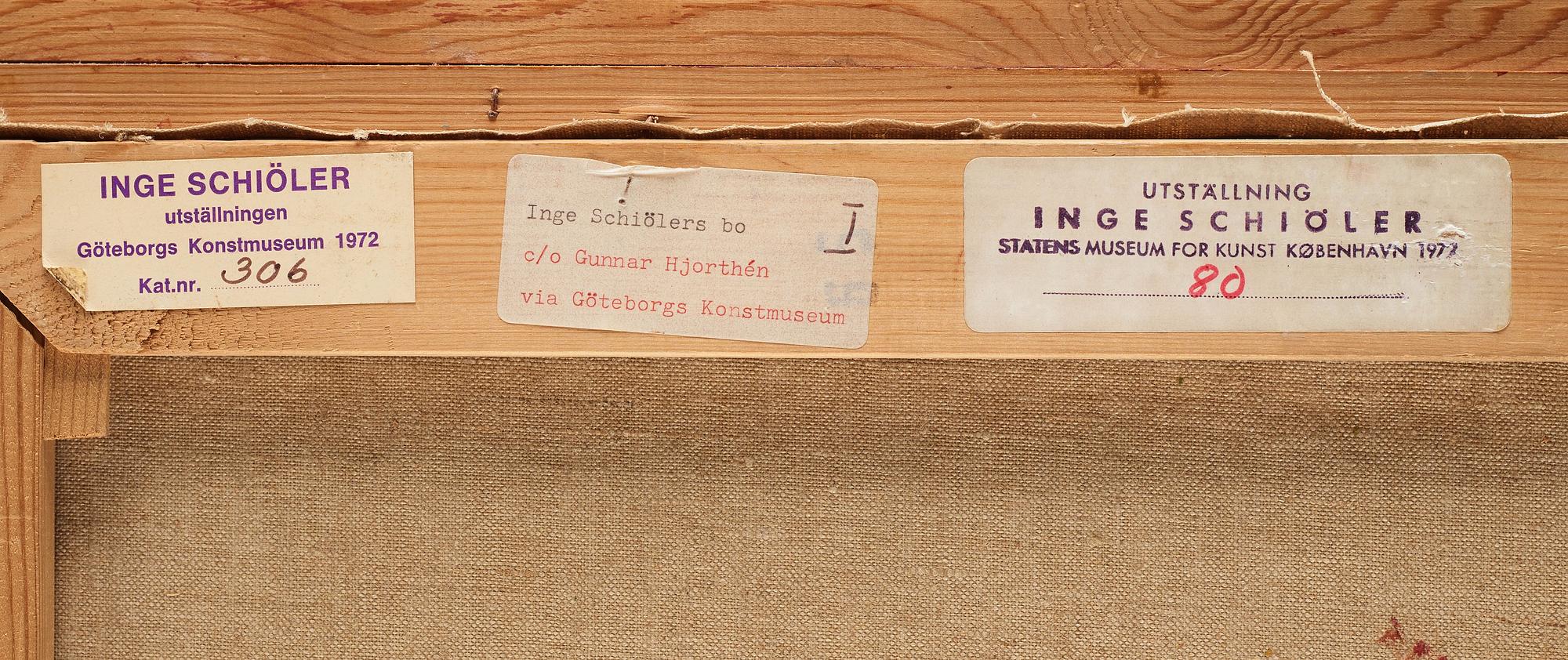 INGE SCHIÖLER, olja på duk, Signerad Schiöler. Utförd på 1960-talet.