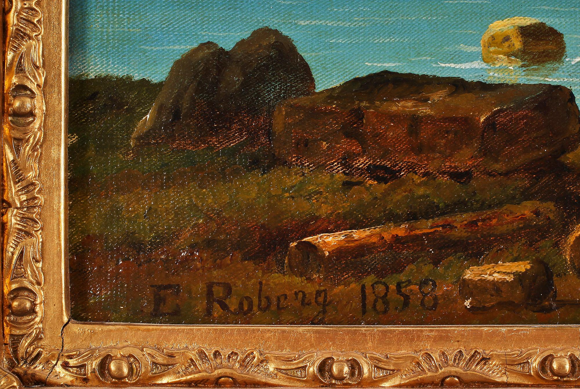 EMIL ROBERG, olja på duk, sign. o dat. "1858".