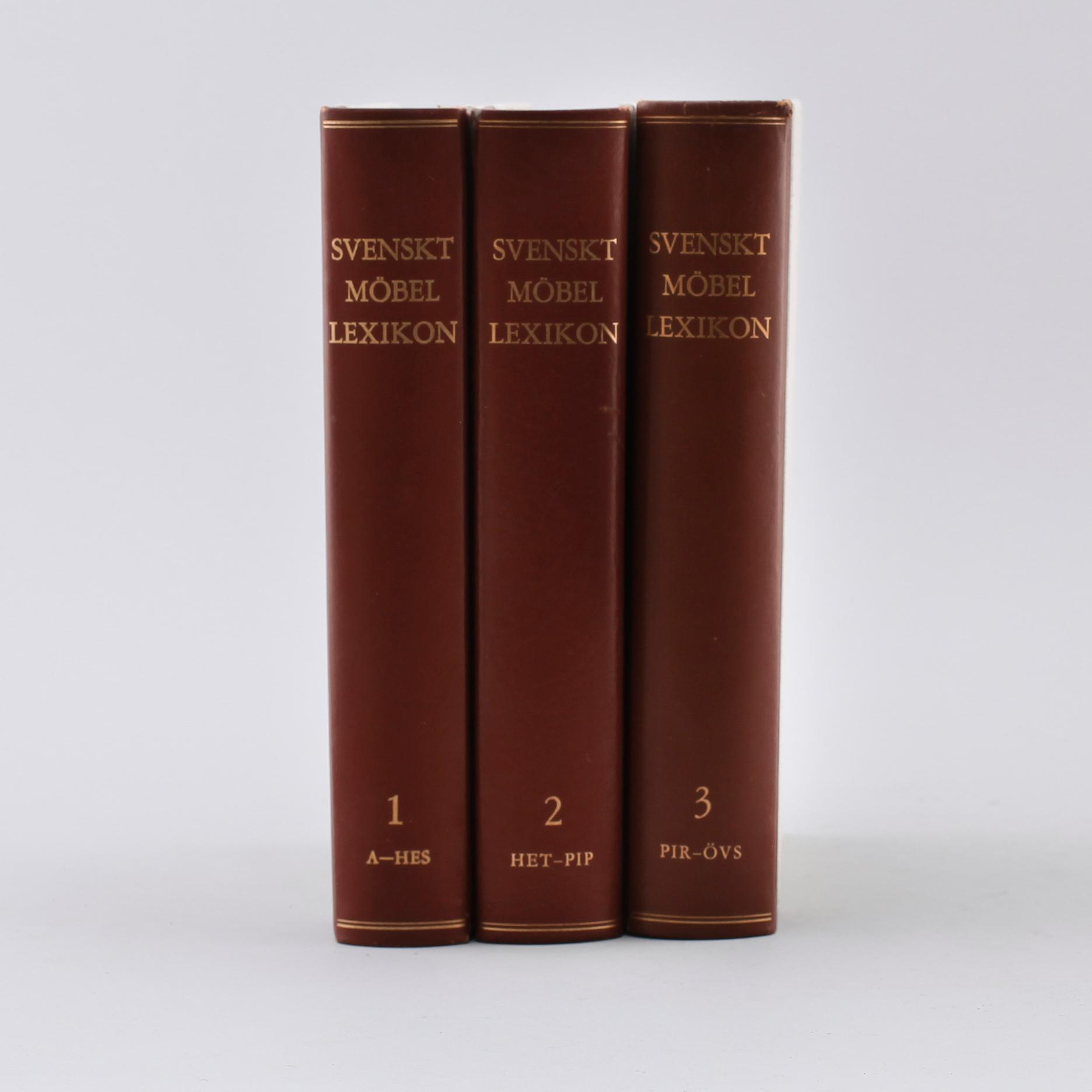 BÖCKER: Svenskt Möbellexikon, Ingegerd Henschen och Sten Blomberg, 1961/62, 3 volymer.