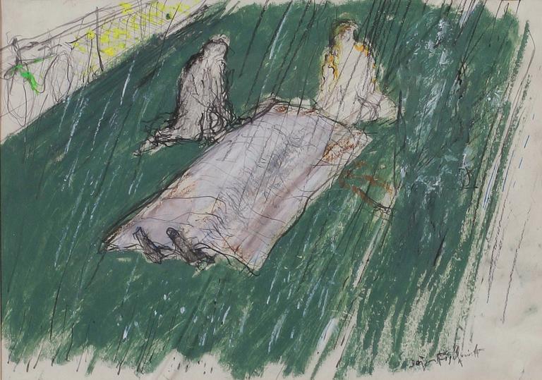 JÖRGEN FOGELQUIST, blandteknik, sign.