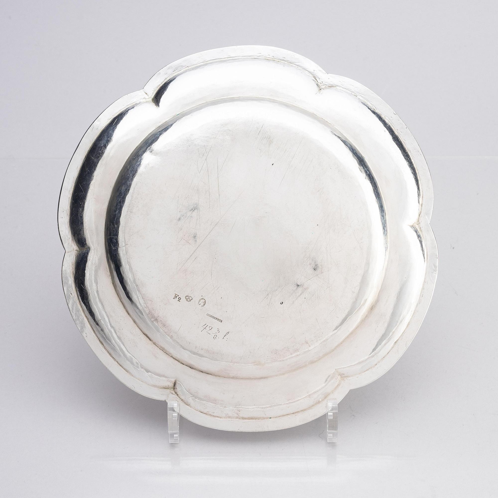 Six Swedish silver plates, marks of Arvid Floberg 1788.