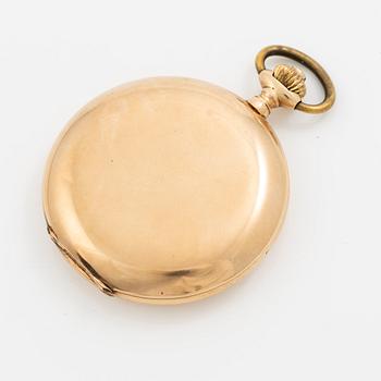 Pocket watch, 14K gold, hunter, 52.5 mm.
