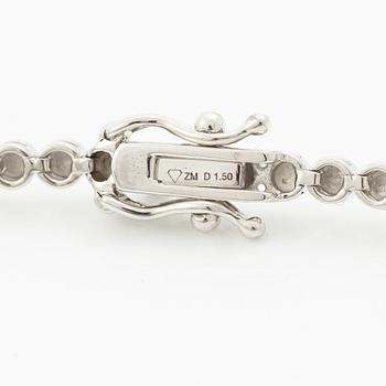 Bracelet 18K white gold with brilliant-cut diamonds.