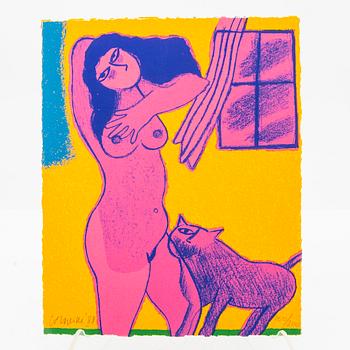 Beverloo Corneille,  bok med fyra litografier signerade daterade och numrerade 88 100/200.