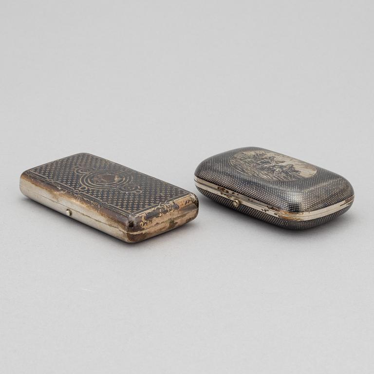 Two silver cases Moscow, 1865 & 1869.