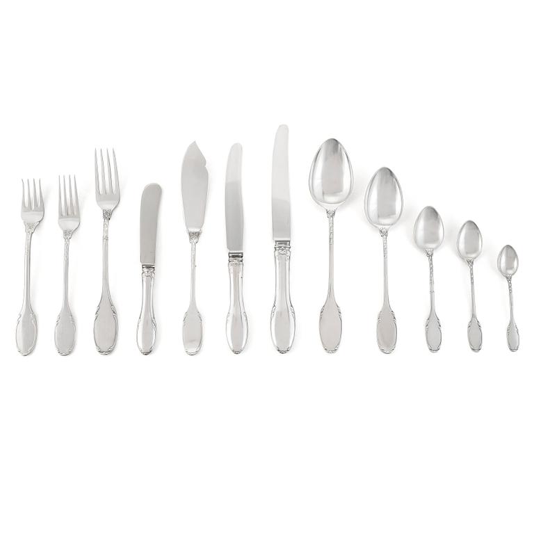 A WA.Bolin 20th Century silver cutlery-set of 137 pieces, Stockholm 1935-1979, Model "F".