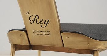 A Mats Theselius 'El Rey' brass and leather easy chair, Källemo, Sweden.