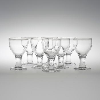 VIN-/ÖLGLAS, 8 st, "Ruben", Signe Persson Melin, Boda glasbruk, formgivna 1967.