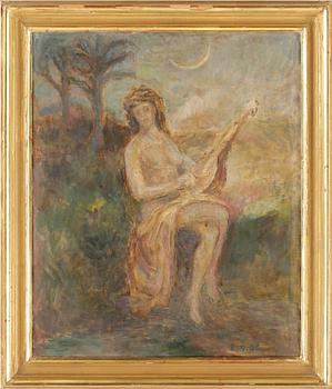 ERIK G HALLSTRÖM, olja på duk, signerad.