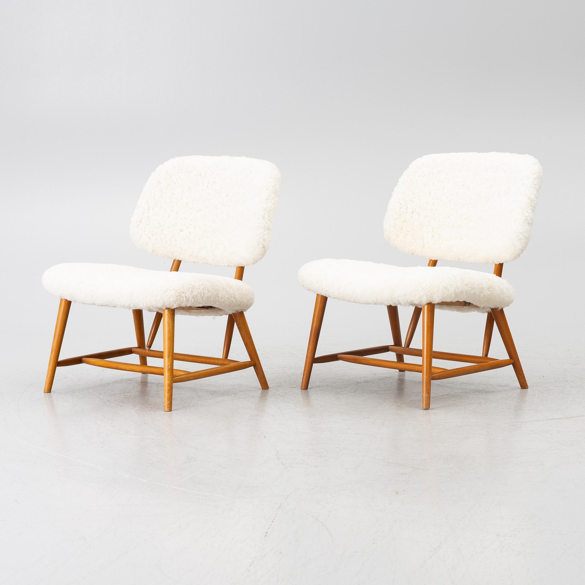 Alf Svensson, Armchairs, a pair, TeVe, Bra Bohag. Studio Ljumgs industrier, Malmö, 1950s.
