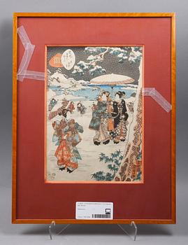 Utagawa Kunisada Kochoro Toyokuni III · UTAGAWA KUNISADA (TOYOKUNI III), träsnitt.