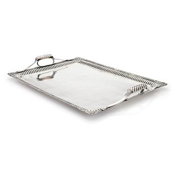 A silver tray, Saint Petersburg 1826. Unidentified maker's mark, Cyrillic M.F.