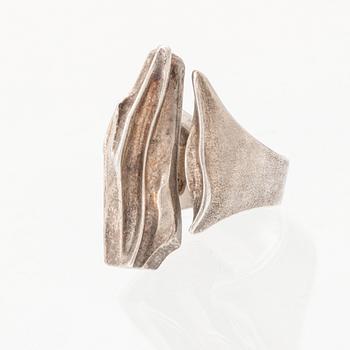 A silver ring "Erosion" by Björn Weckström for Lapponia 1976.