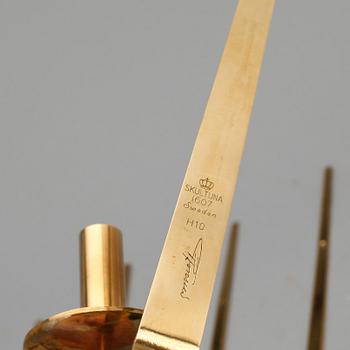 VÄGGLJUSSTAKAR, 6 st, mässing, Pendel, Pierre Forsell, Skultuna.