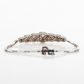 Armband, 14K vitguld med gammal- och rosenslipade diamanter, Hugo Grun.