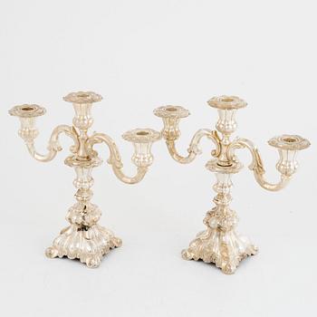 A pair of silver candelabra, mark of Thorvald Marthinsen Sølvvarefabrik, Norge.