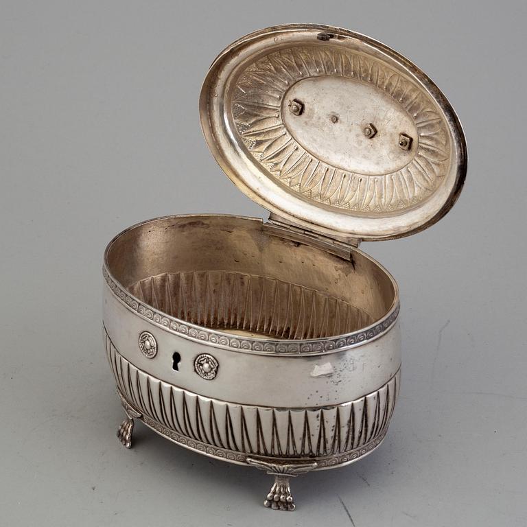 BENGT FREDRIK TELLANDER, sockerskrin, silver, sengustavianskt, Jönköping, 1827.