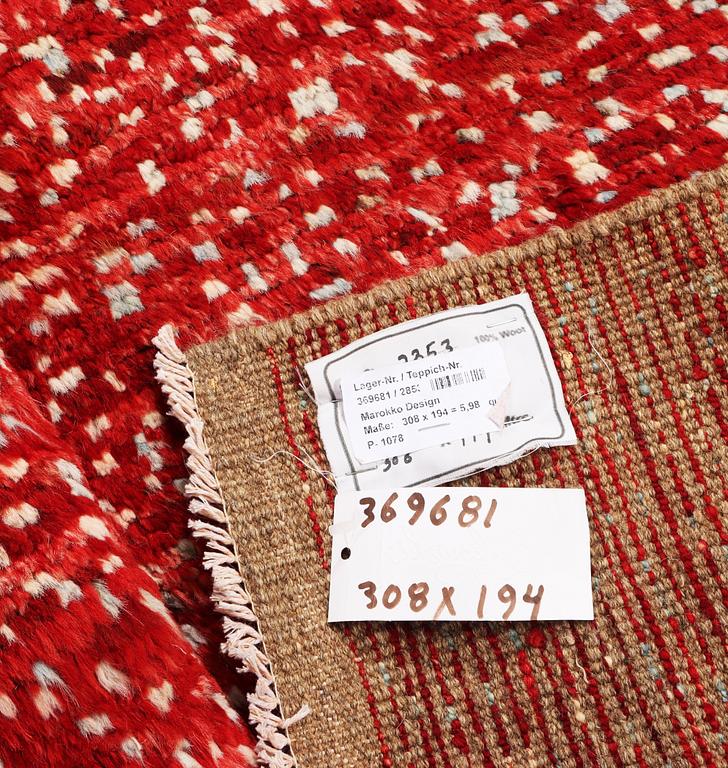 A moroccan carpet, modern design, c. 308 x 194 cm.