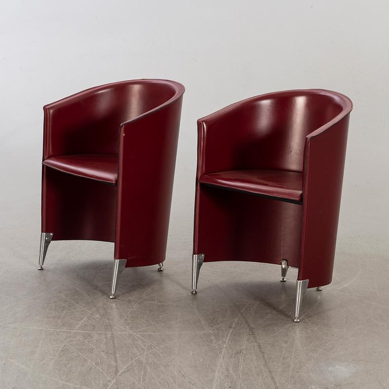 A pair of late 20th century armchairs.