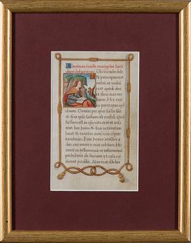 ILLUSTRERAT MANUSKRIPT, troligen Frankrike 14-1500-tal.