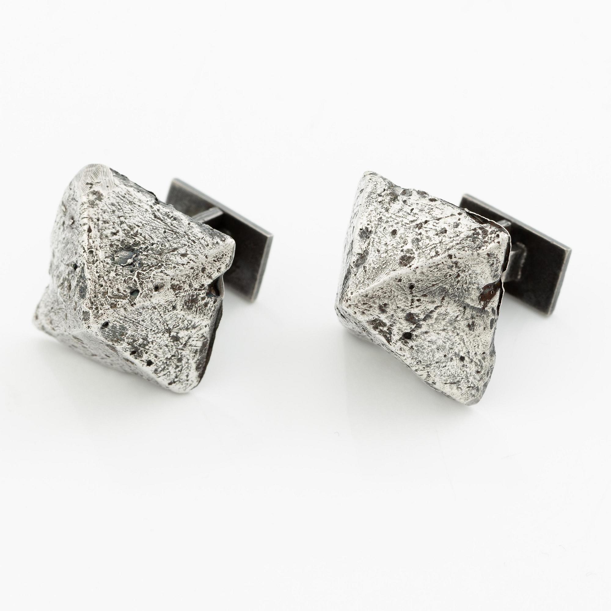 Björn Weckström, a pair of cufflinks, silver, Helsinki 1964.